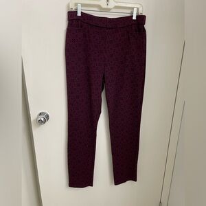 Printed slim leg stretch pants
